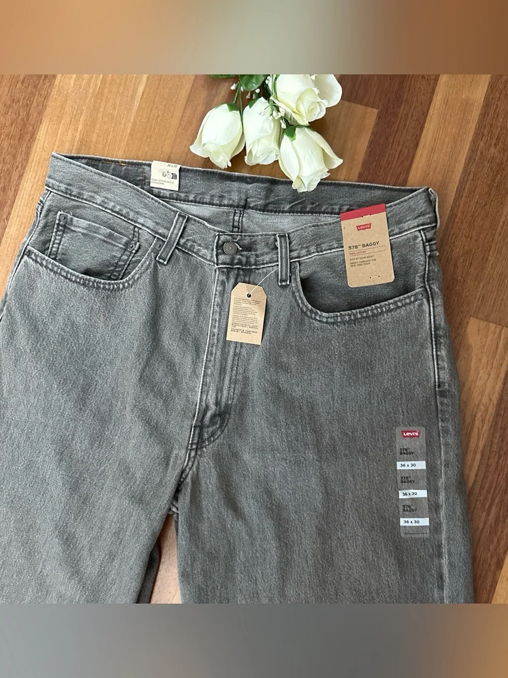 Levi's Men's Washed Gray Straight Jeans